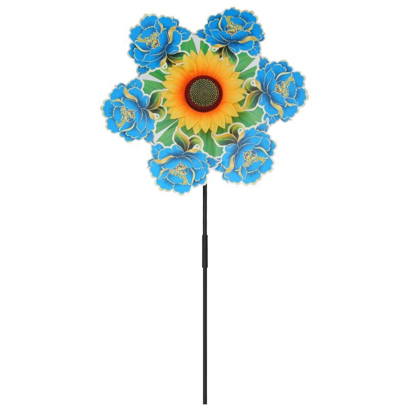 Molino de girasol Spinner de viento, juguetes de flores de colores, decoración de jardín, molinete, para niños, adornos para juegos al aire libre