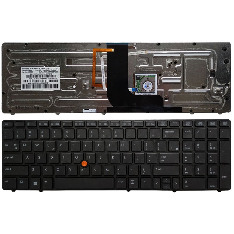 NEUE US Laptop Tastatur für HP Elitebook 8560W 8570W Englisch mit Backlit Tastatur
