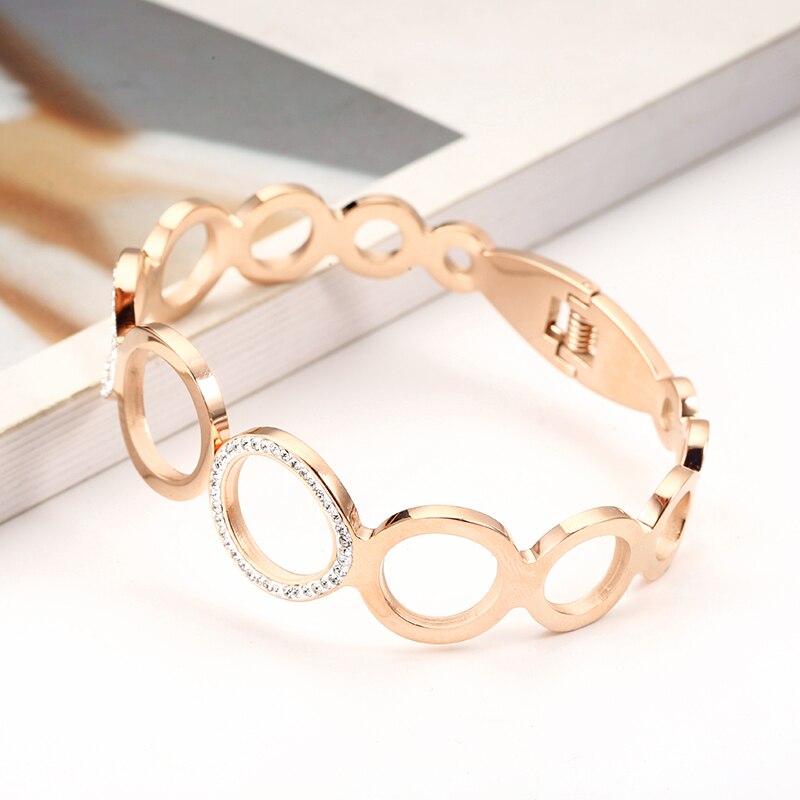 316 rostfritt stål roséguld kristaller armband för kvinnor armband nickelfria smycken bästa