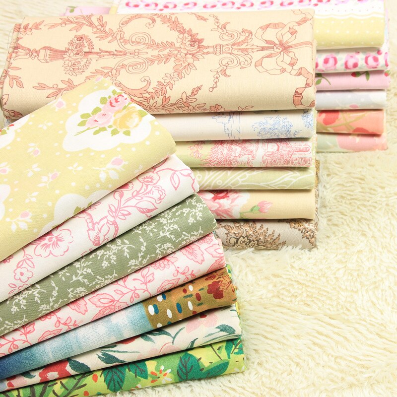 Demi-mètre 100% coton toile tissu grossier avec impression Europe du nord, fait à la main bricolage sac canapé oreiller tissu à coudre T620