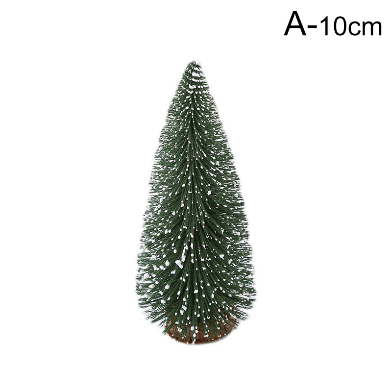 Mini Christmas Tree Multi Sizes Snow Wooden Pine Tree Christmas Party Desktop Table Ornaments Scene Landscaping Props: A