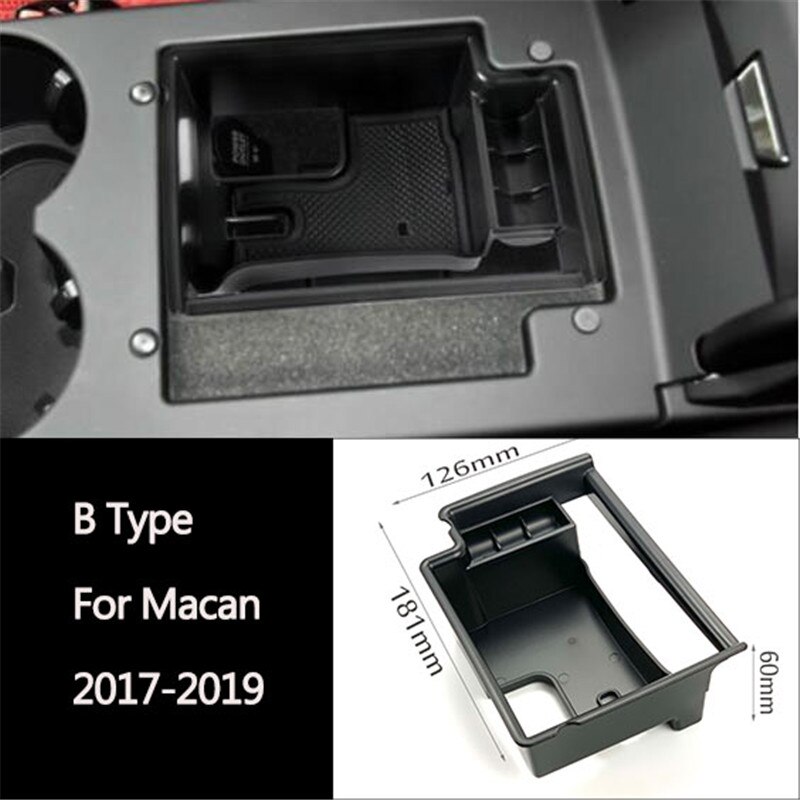 Automobile Armrest Storage Box For Porsche Macan Macan S Center Console Container Storage Organizer Accessories