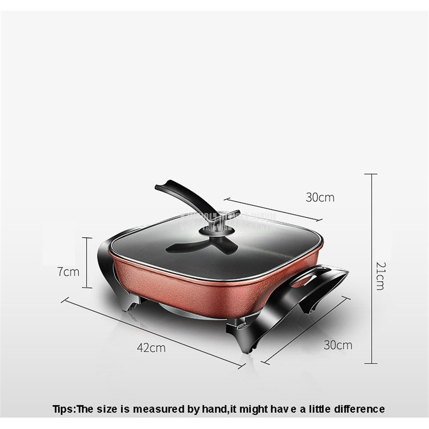 5L 1450W Multifunctional Electric Hotpot Cooker Non-Stick Coating Frying Pan Temperature Control Stir-fry Pot Multi Cooker