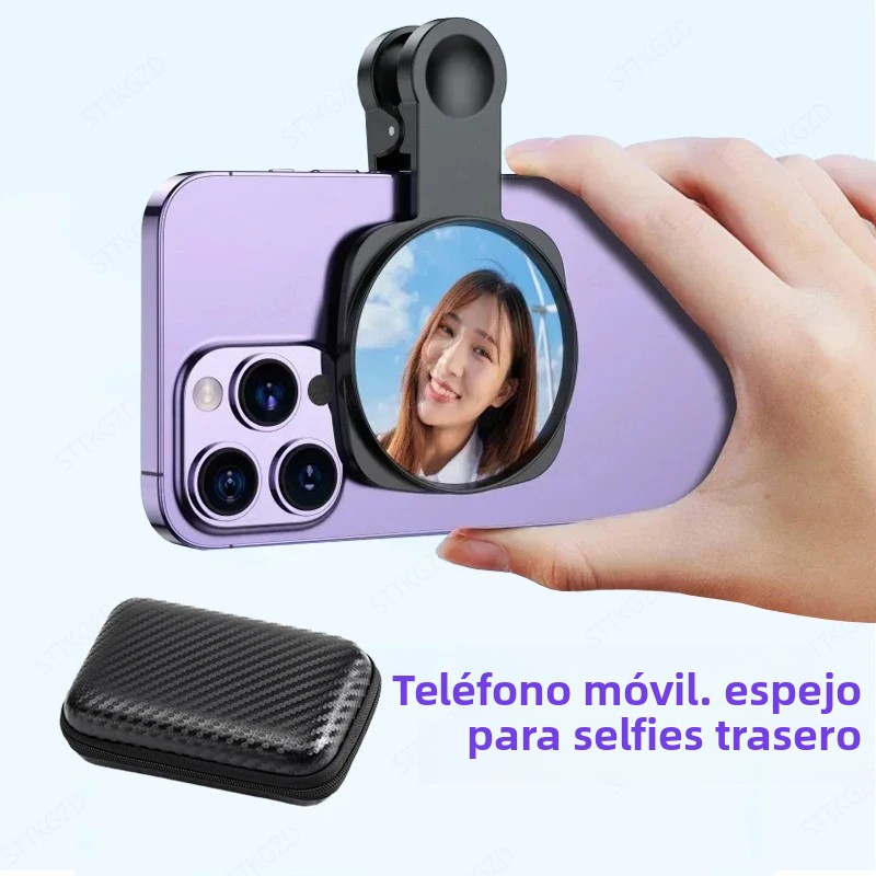Kit de clips de réflexion pour miroir d'appareil photo pour Smartphone, Clip de miroir pour appareil photo de téléphone Portable avec sac de rangement, miroir arrière pour Selfie