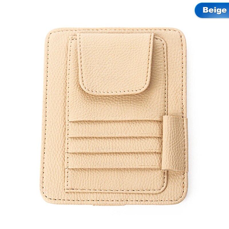 Visière pare-soleil de voiture avec porte-carte | Anti-éblouissement, outils Anti-éblouissement, lunettes multifonctions, stylo Clip en cuir PU, accessoires d'intérieur pour voitures: BG