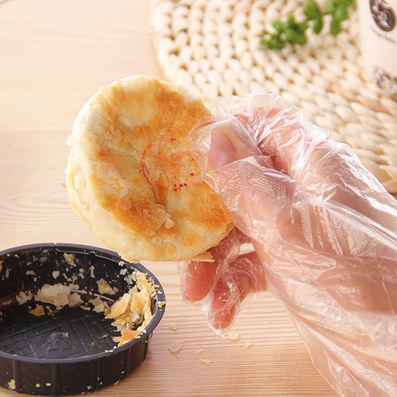 100 unids/set de plástico de alimentos guantes desechables para restaurante Cocina Barbacoa respetuoso del medio ambiente de comida guantes vegetal de la fruta de guantes