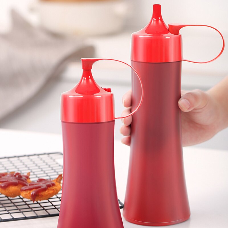 Botella de plástico para aderezos de ensaladas de alimentaria, botellas exprimidoras antifugas para aceite de salsas Bechamel _ WK