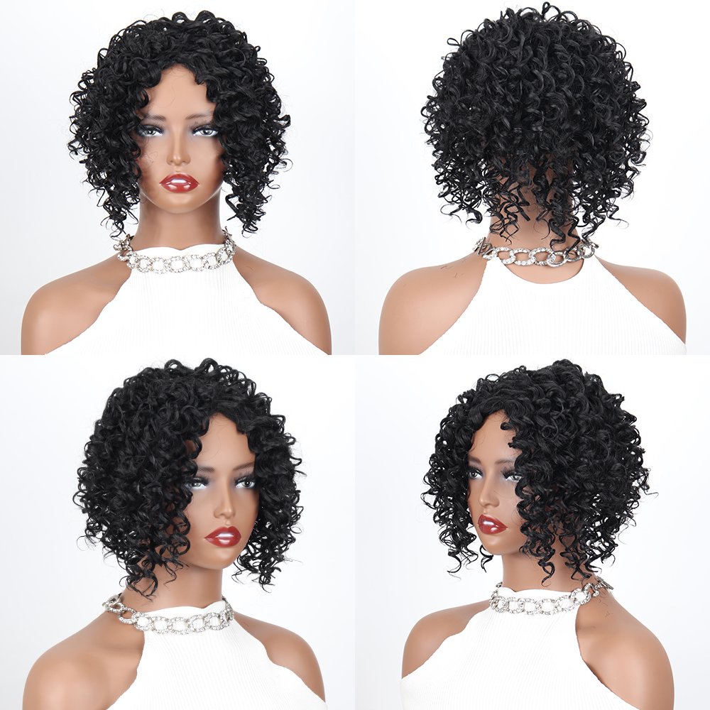 Synthetic Short Afro Kinky Curly Hair Toppers Hair Pieces Wigs for Black Women With Thinning Hair Topper Increase Hair Volume