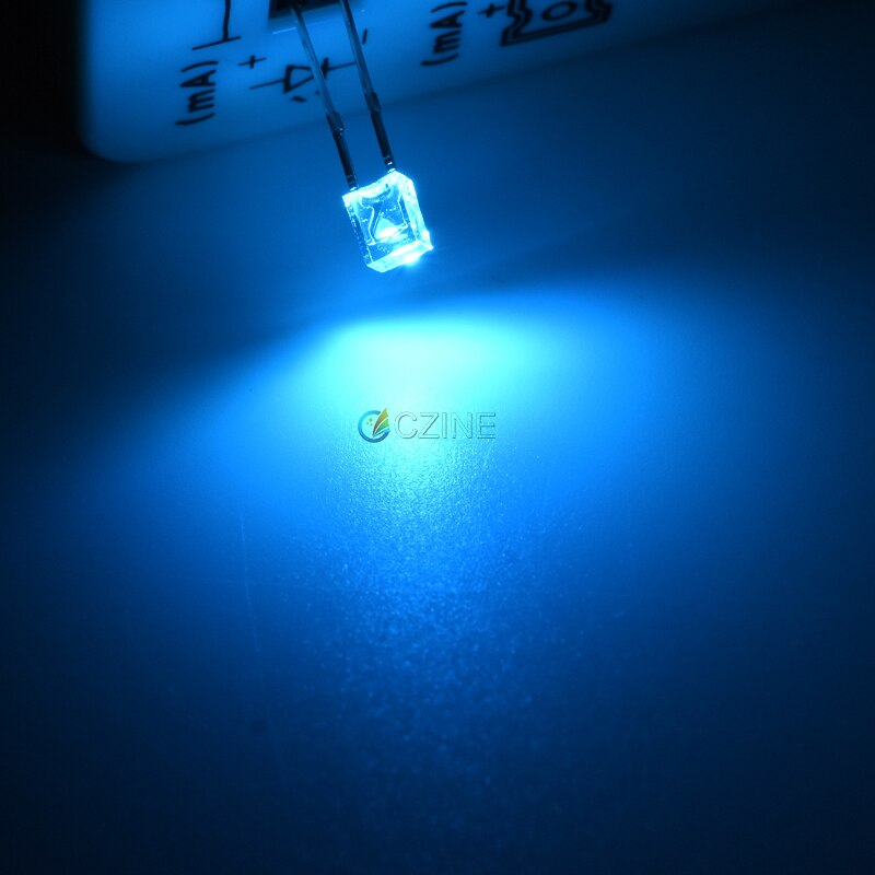 1000 Stks/zak Czinelight Fabriek Hoge Heldere 234 2pin Vierkante Vorm Ice Blue Led Diode Dip