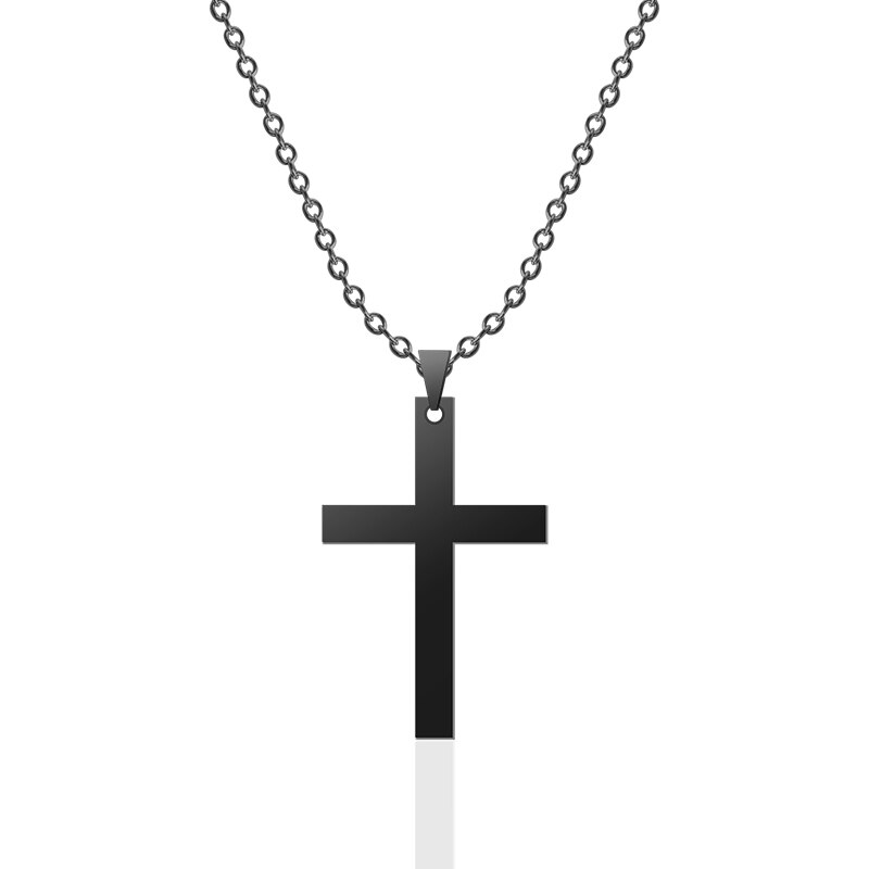 Smycken på hals kedjor halsband hängen mens rostfritt stål jesus kors hip hop kors halsband manliga tillbehör