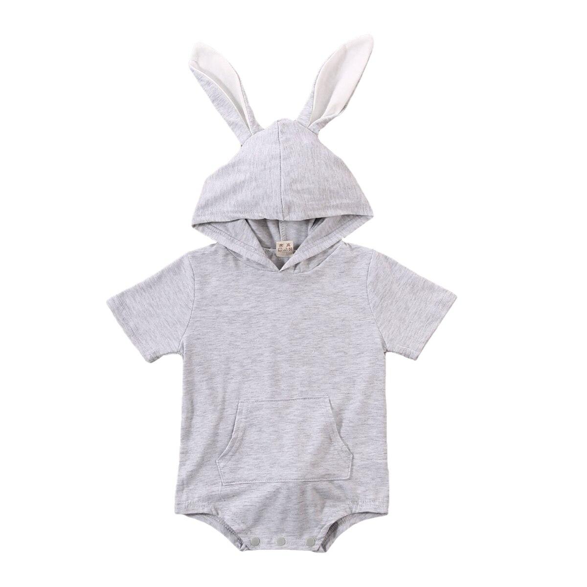 US Infant Baby Girl Boy Easter Bunny Short Sleeve Romper Bodysuit Overall Outfit 0-18 months: Gray / 6M