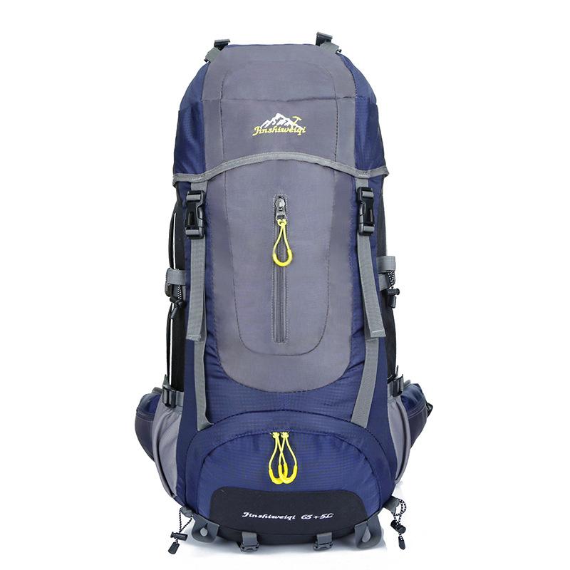 Professionele 70L Grote Bergbeklimmen Rugzak Waterdichte Nylon Outdoor Reistassen Camping Wandelen Klimmen Bagpack HAB022: Deep Blue