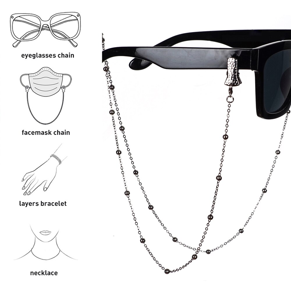 Metal Face Mask Necklace Strap For Women Men Snake Chain Glasses Clips Lanyard Holder Sunglasses Chains Eyewear Jewelry
