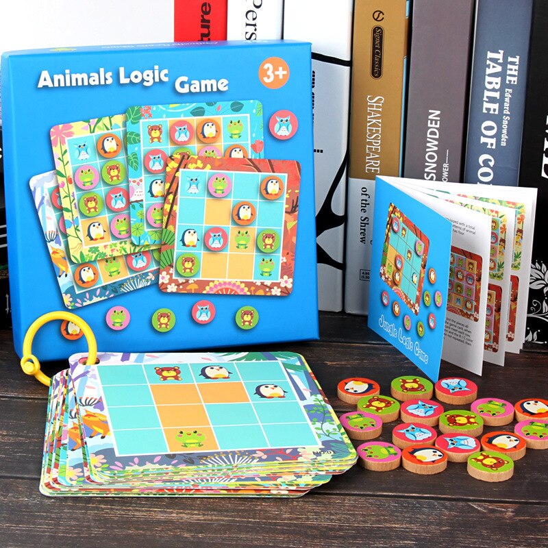 Animal Logic Game Sixteen Square Children 3-6 Years Old Desktop Educational Toys Board Game