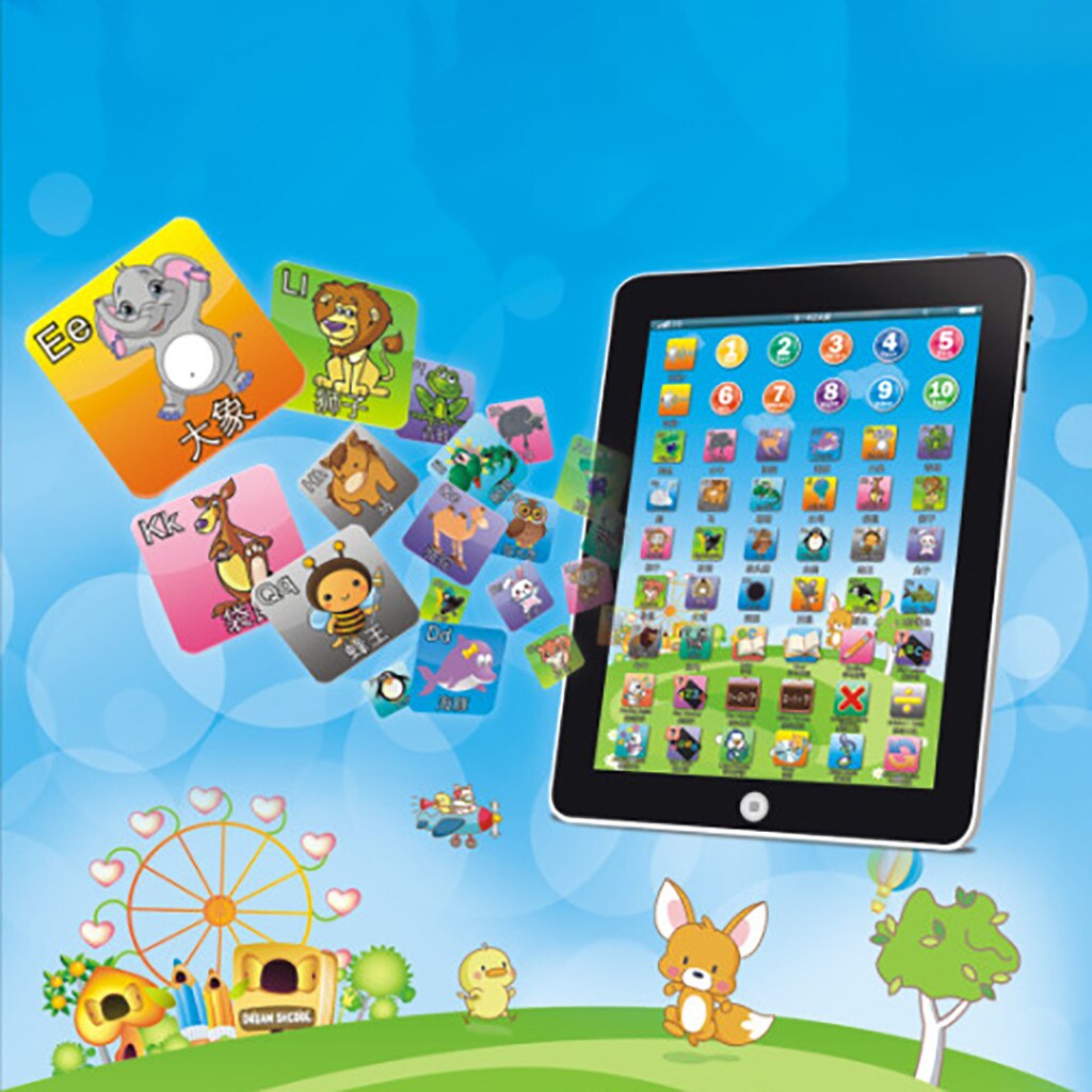 Spansk alfabet barn tablet punkt læs berøring aktiver bærbar computer computer pædagogisk legetøj playmobel detaljer til børn
