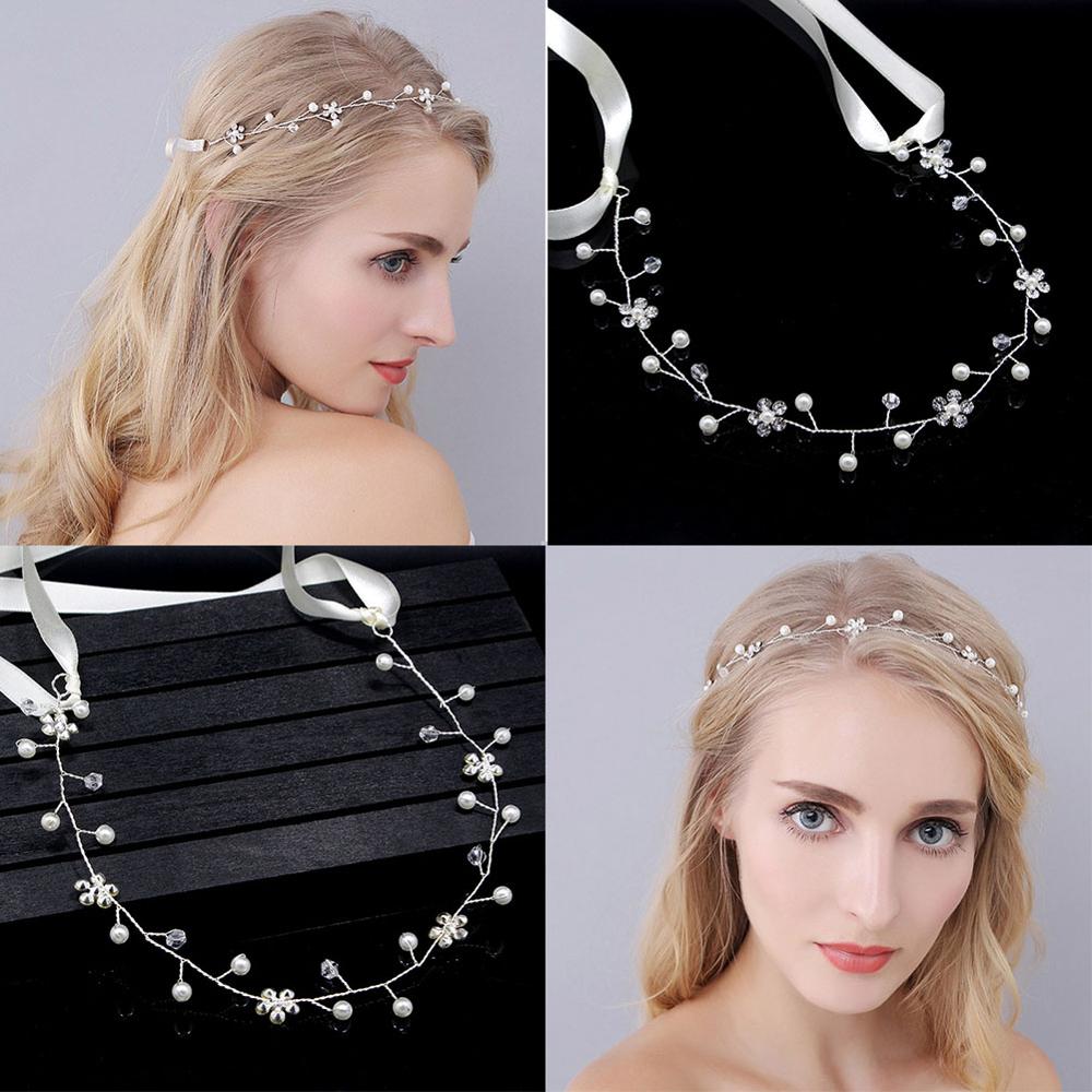 GETNOIVAS Pink Flower Rhinestone Hair Pins Headpiece Tiara Pearls Bridal Headband Hairpin Hair Jewelry Wedding Hair Accessory SL: 36068