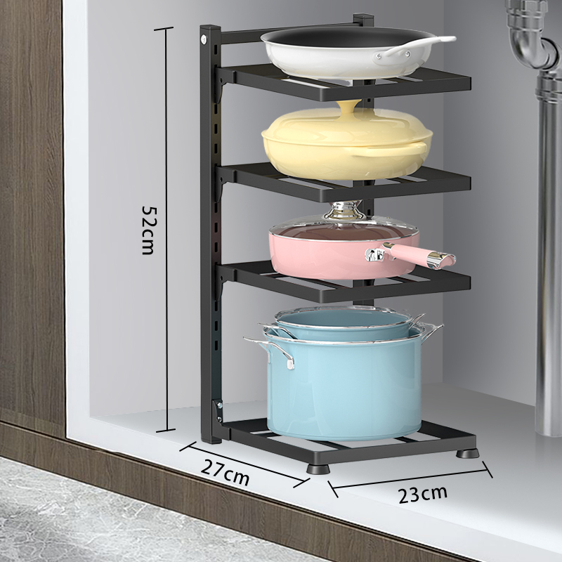 Estante organizador para fregadero de cocina, soporte ajustable para armario y ollas, soporte para sartenes multicapa para el hogar, estantes de almacenamiento para ollas y cuencos