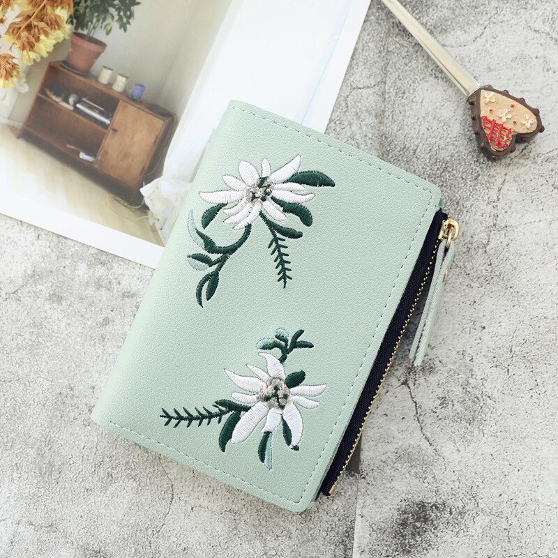 Célèbre concepteur court petite fleur portefeuille femmes dames en cuir portefeuilles Femme sac à main Porte Feuille Femme Cartera Mujer 40