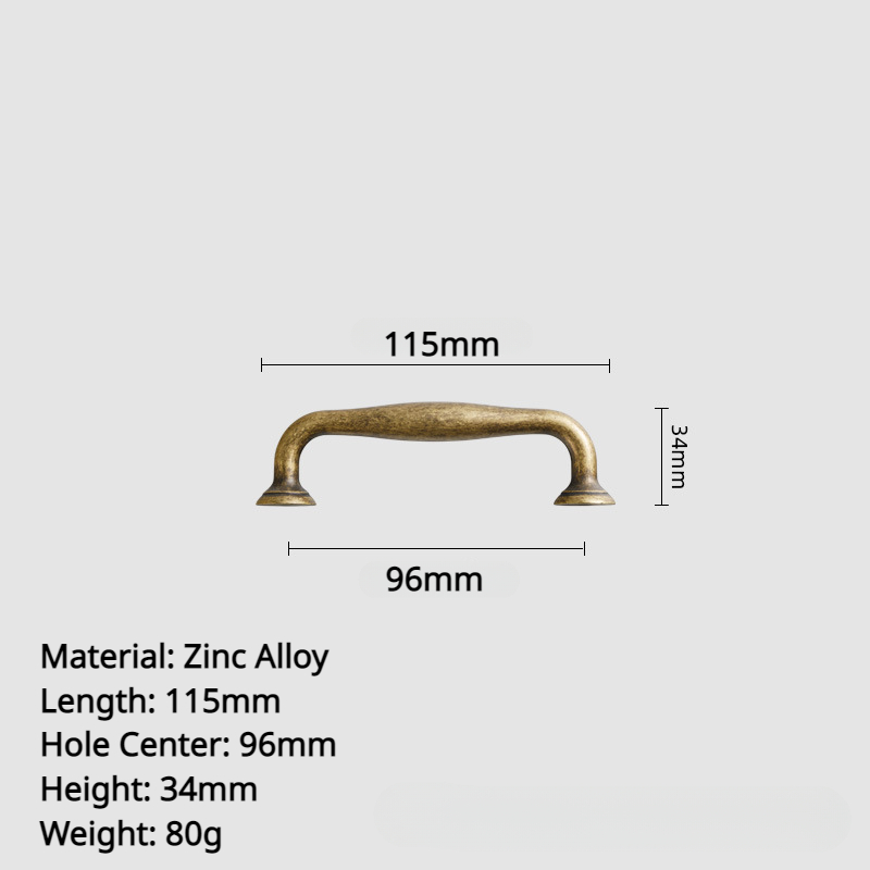 Keukenkast handgrepen antieke zinklegering kast trekt vintage retro kast hardware lade trekt voor kast kledingkast: WIT