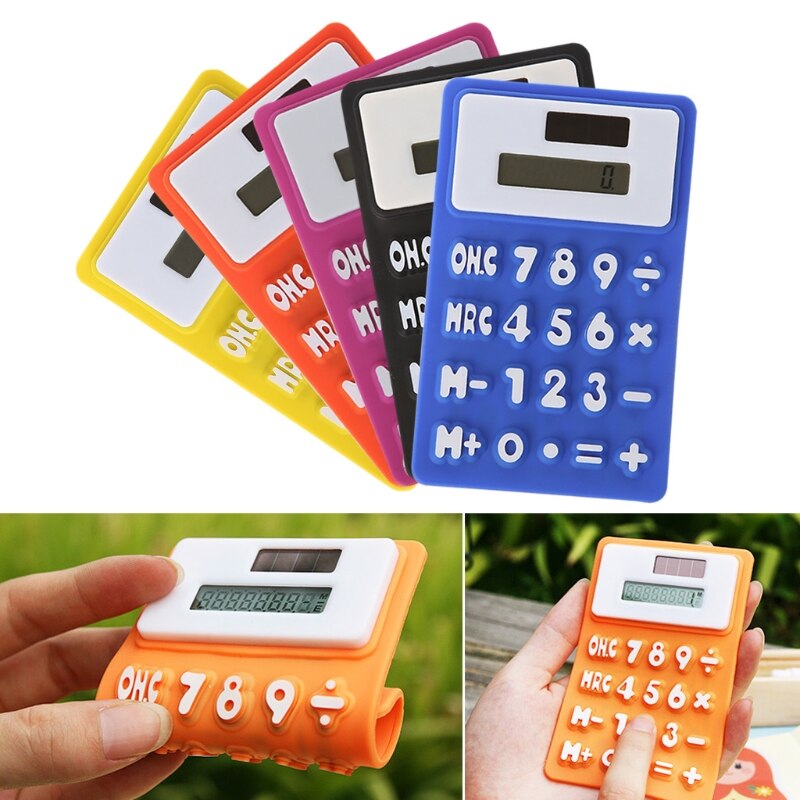 Foldable Soft Silicone Handheld Scientific Solar Calculator For School Office