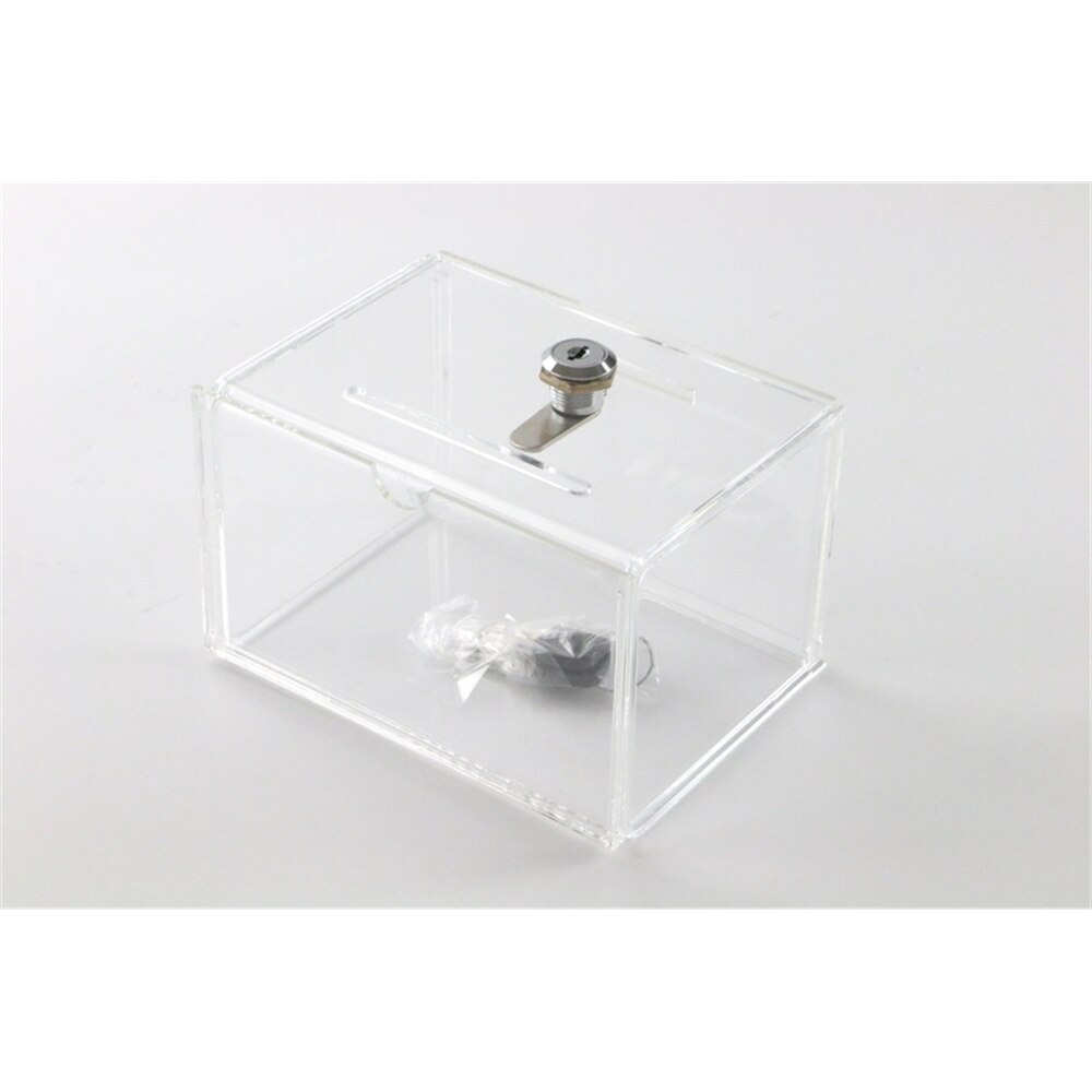 Counter Acrylic Donation Collection Box Perspex Charity Fundraising Box with Keylock Acrylic Business Name Card Holder Box