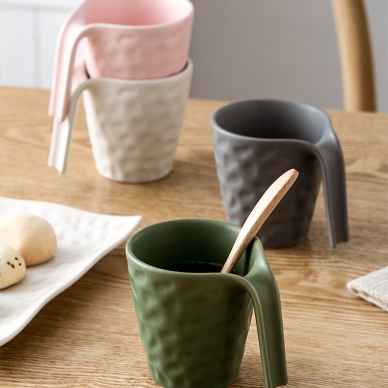 Home European Simple Frosted Solid Color Mug Ceramic Coffee Cup