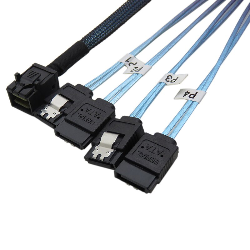 Internal 12G HD Mini SAS SFF-8643 to 4 x SATA Cable Hard Drive Cable,HD Mini SAS Host/Controller to 4 SATA Target/Backplane