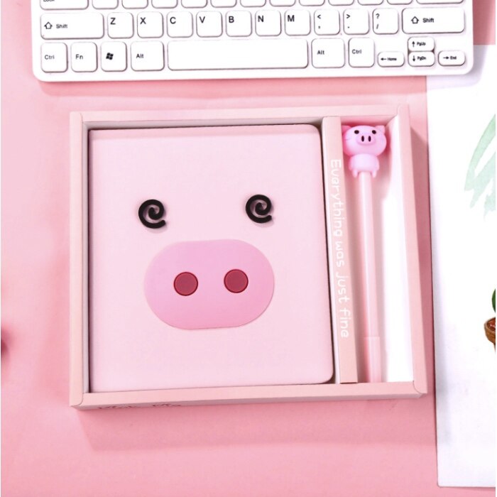 Bella Maiale Kawaii taccuino pianificatore rivista Quotidiano Libro con la Penna impostato di Cancelleria Forniture Studente Forniture Scolastiche Regalo: 3