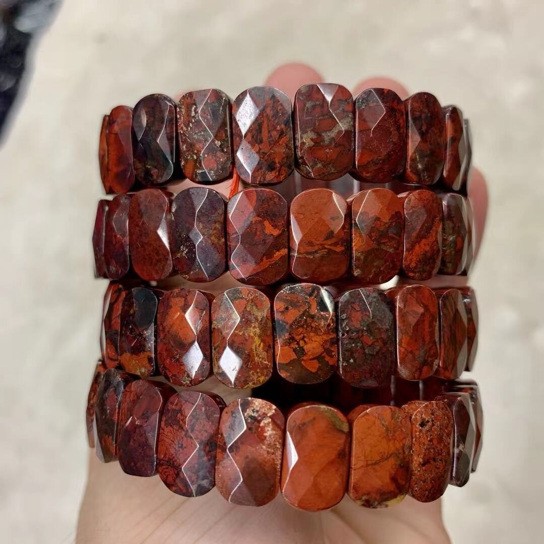 Natürliche Brekzien Jasper Stein Armbinde Natürliche Edelstein Schmuck Armreif Für Mann Für Frau !