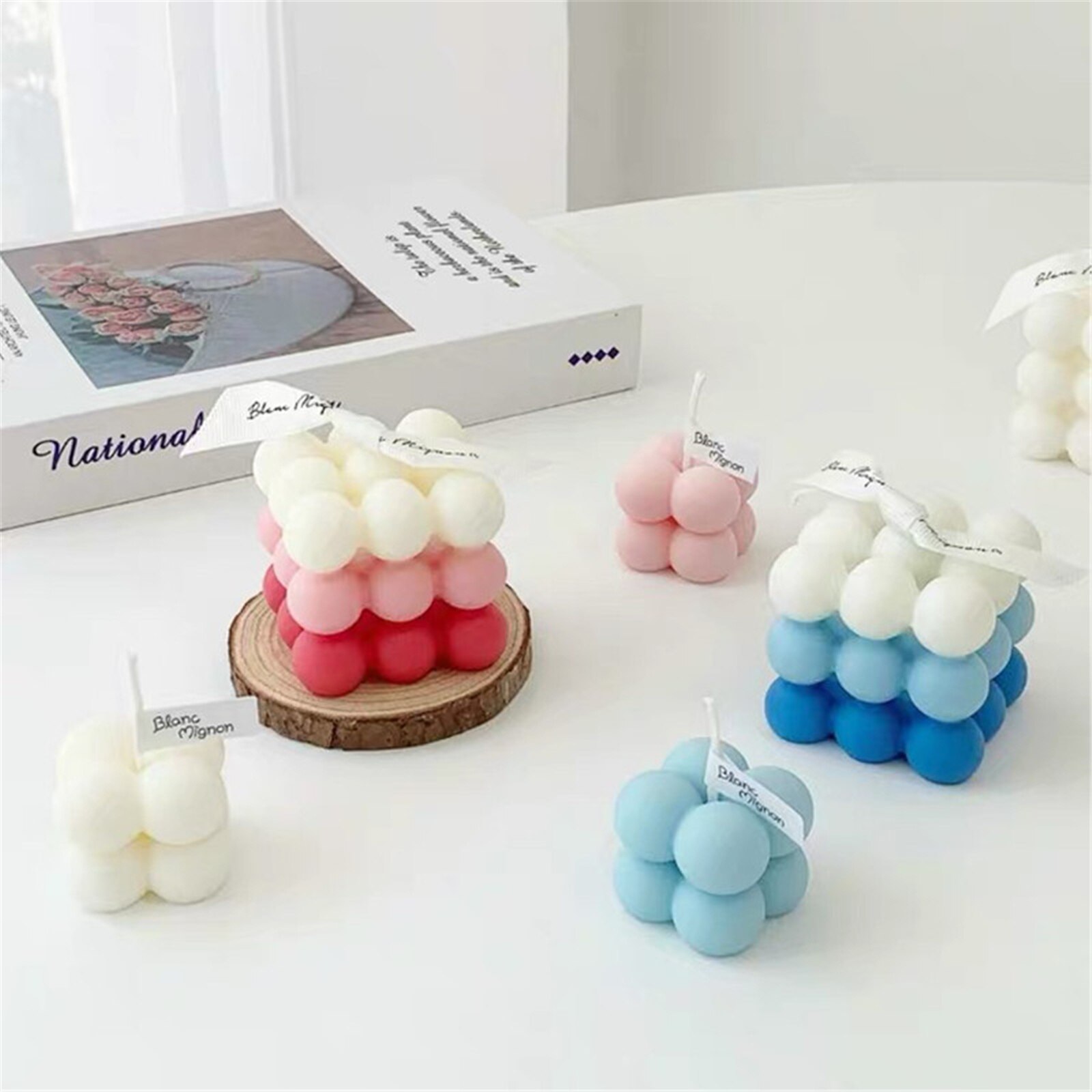 2 moldes de silicona para velas, molde para jabón hecho a mano con mechas de vela de algodón y soporte para mechas de vela de 4 piezas para fabricación de artesanías Diy, 100 Uds.