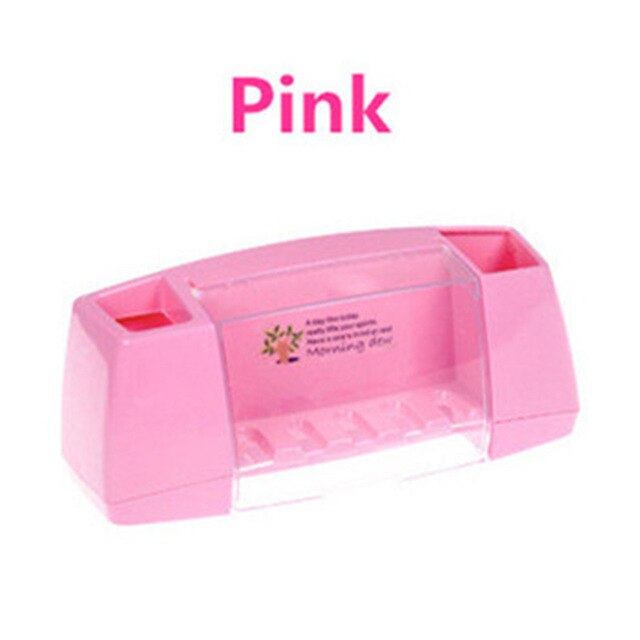 1pc Suction Hooks Toothbrush Holder Toothpaste Holder Bathroom Sets Tooth Brush Cup Container Bathroom Shelves Bath Accessories: Pink