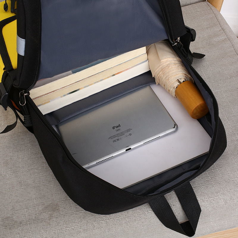 Canvas laptoprugzak ,16 inch schooltas voor tieners, grote reistas met reflecterende strip