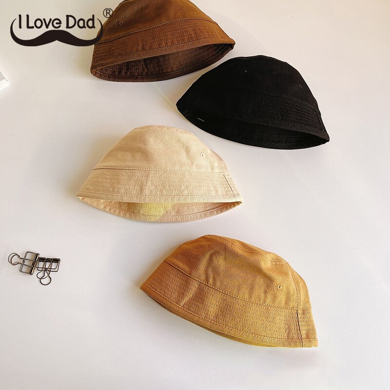 Cappello da pescatore estivo per bambini cappello da pescatore in cotone per bambini tinta unita cappello da sole per bambina Casual per bambini