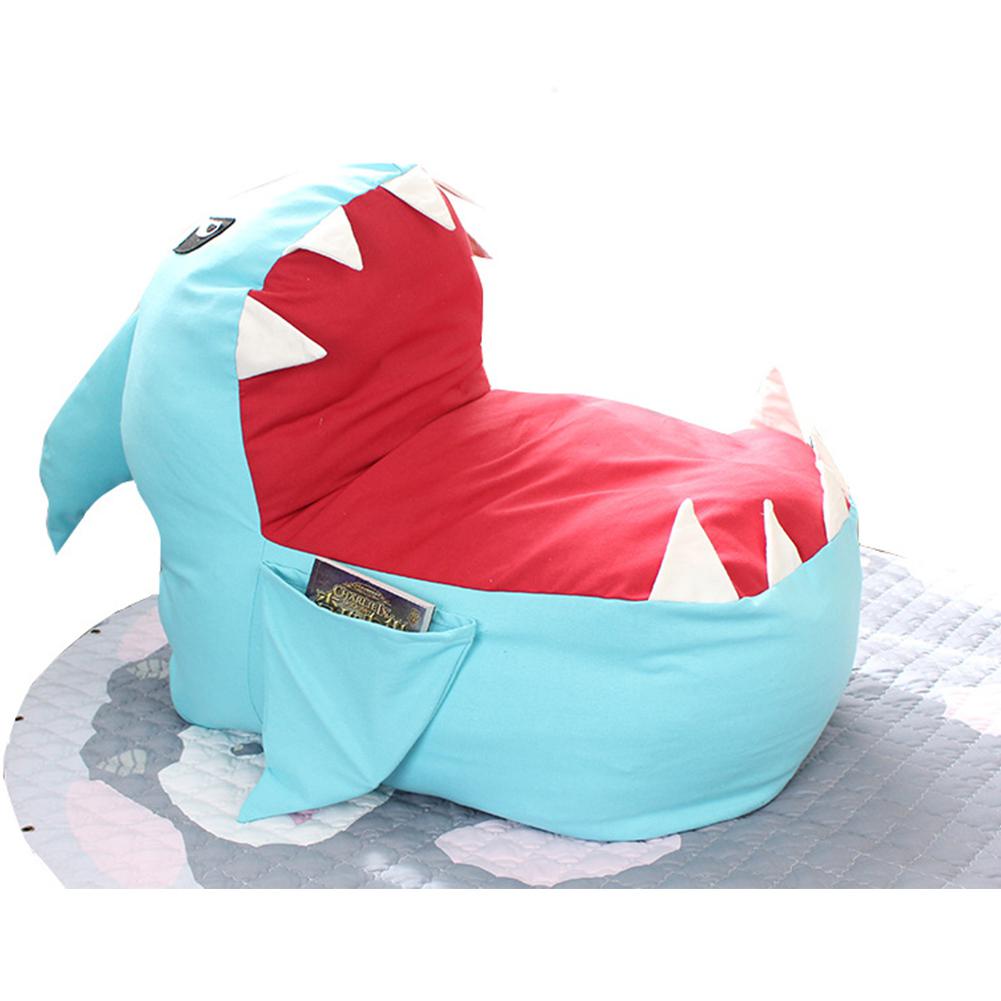 TWISTER. CK Cartoon Shark Vorm Zitzak voor Kinderen Speelgoed Kleding Opslag Haai Kinderen Knuffel Opbergtas Lui Couch Stoel: blue