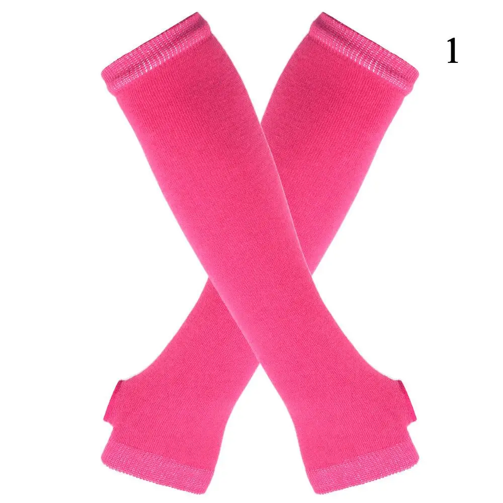 Mode Gebreide Lange Handschoenen Outdoor Punk Lange Mouwen Vingerloze Handschoenen Kerst Cos Elleboog Wanten Dame Gestreepte Elleboog Handschoenen: Abrikoos