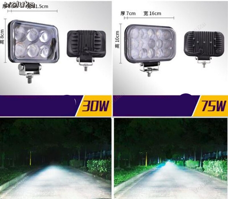 LED truck spotlight car 12V 24V super bright fog light reversing light tractor modified long strip spotlight CD50 Q04