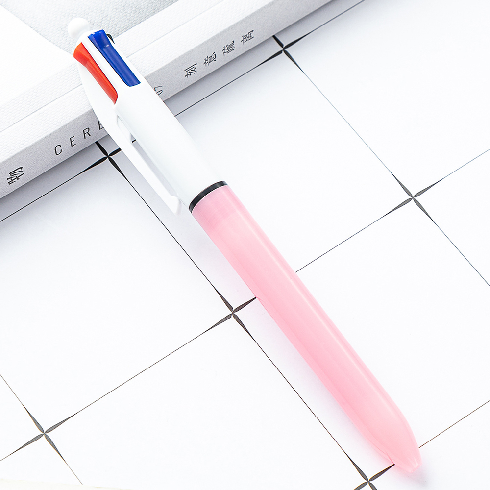 4-kleuren pen Creatieve kleurrijke intrekbare balpennen Multifunctionele pen voor marker schrijfbenodigdheden: Bordeaux