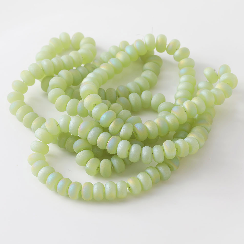 82 stk matterede flade perler skinnende glasperler til smykkefremstilling armbånd DIY perle halskæde 8mm: Sort
