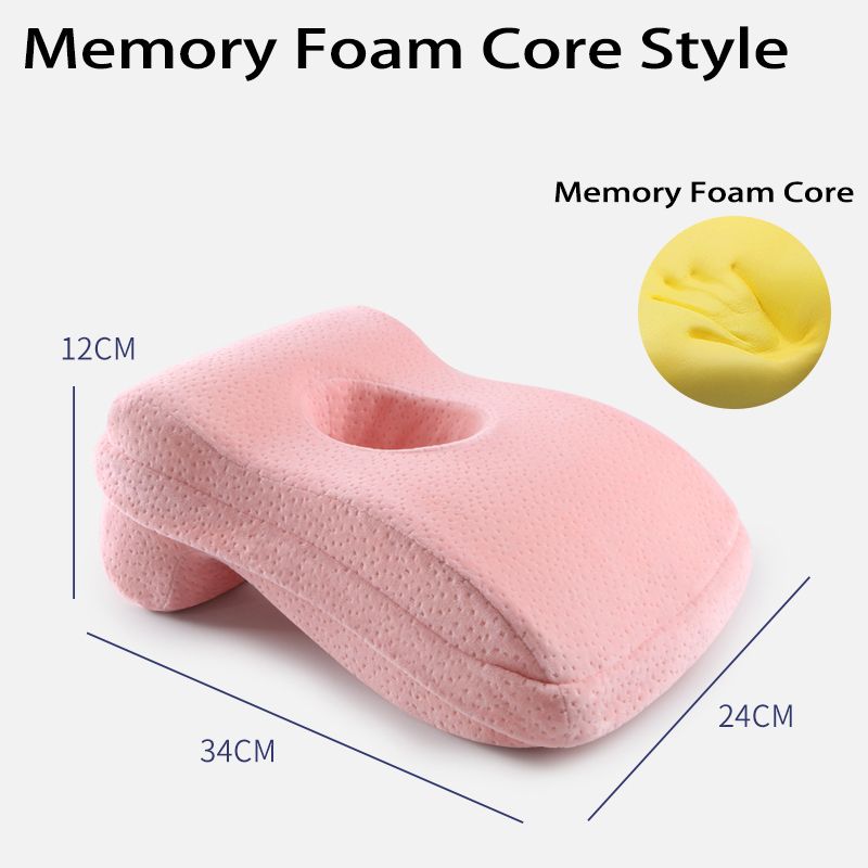 Memory Foam Nap Pillow For Travel Headrest Neck Support Cushions Office Rest Lunch Break Pillow Orthopedic Student Desk Sleeping: Pink
