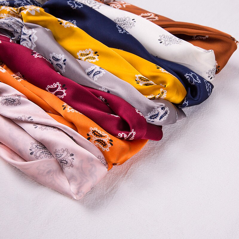 Women Imitation Silk Kerchief Scarves Print Square Neckerchief Office Lady Scarf Muffler Shawl Bag Clothes Accessories