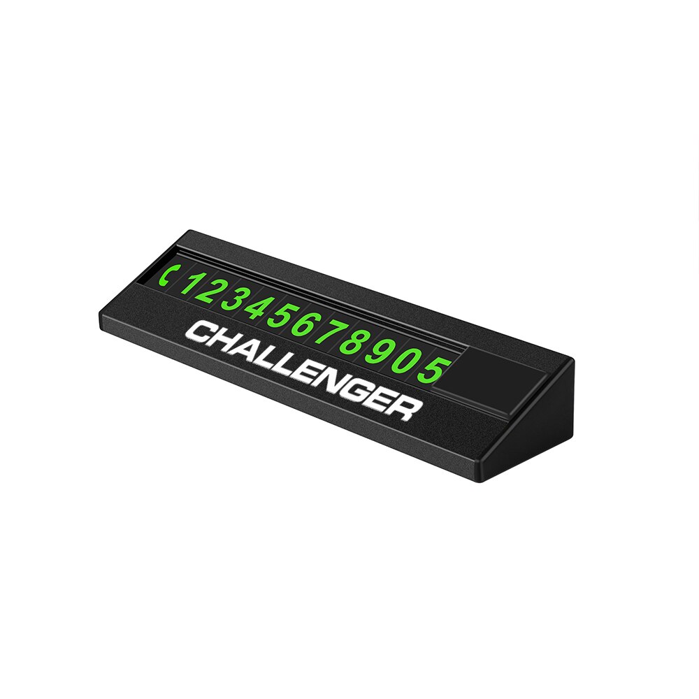 Auto Parkeerkaart Telefoon Nummerplaat Auto Mobiele Telefoon Nummer Card Auto Sticker Voor Dodge Challenger: 1pcs black