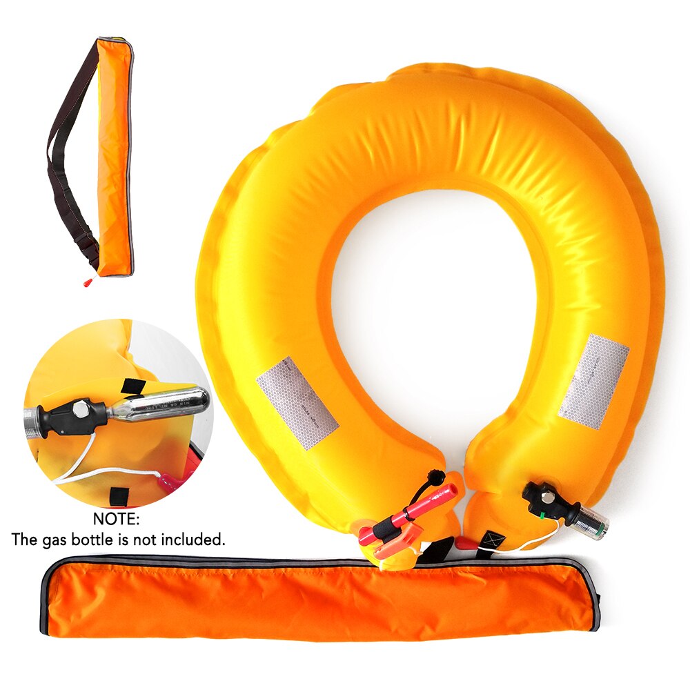 Redningsbælte automatisk oppustelig redningsbøje taljebælte med reflekterende bånd til boarding kajak fiskeri vand redning: Orange manual