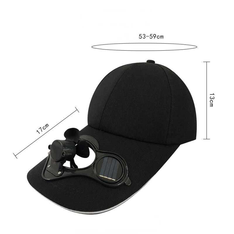 Gorro con ventilador para ciclismo, gorra con energía Solar, ahorro de energía, No requiere baterías, para deporte de verano y pesca al aire libre