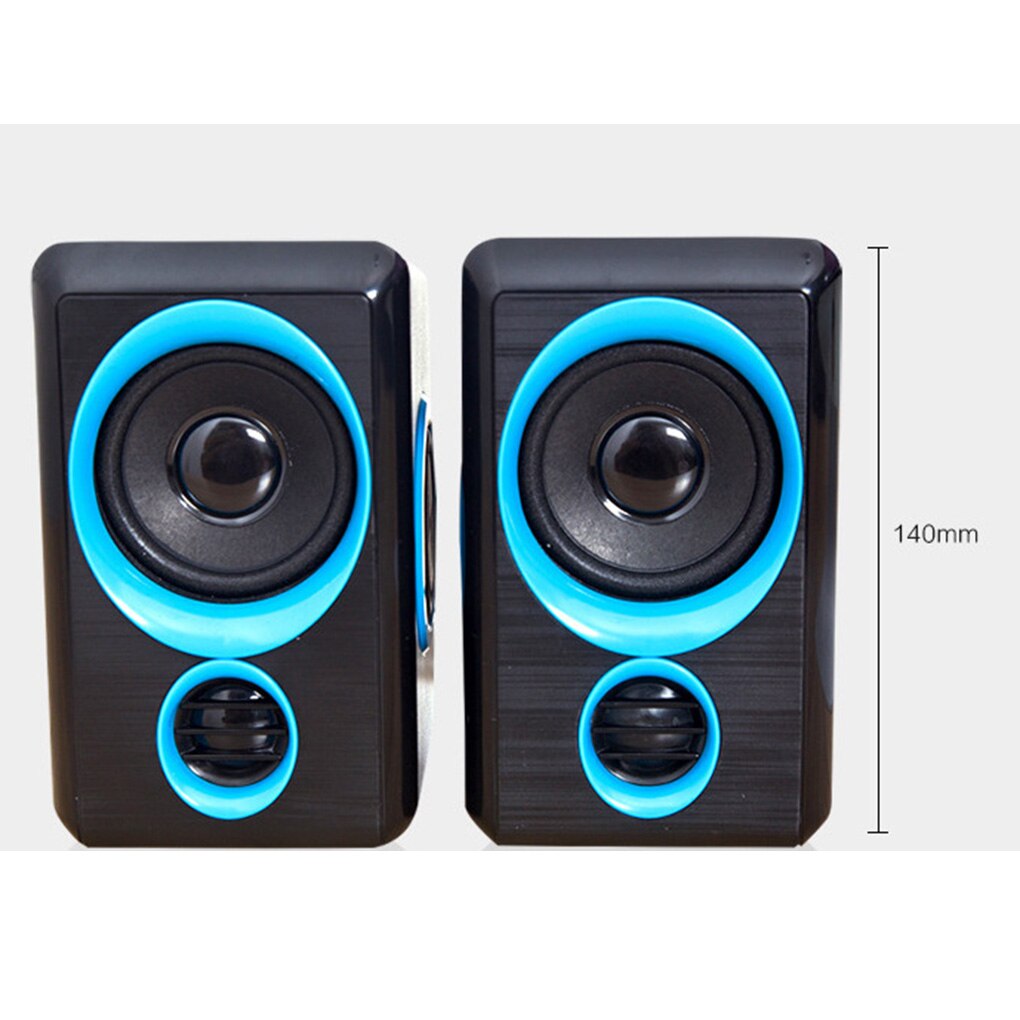 1 Pair Computer Speakers Desktop Laptop Notebook USB Powered PC Stereo Multimedia Speaker In-Line Volume Control