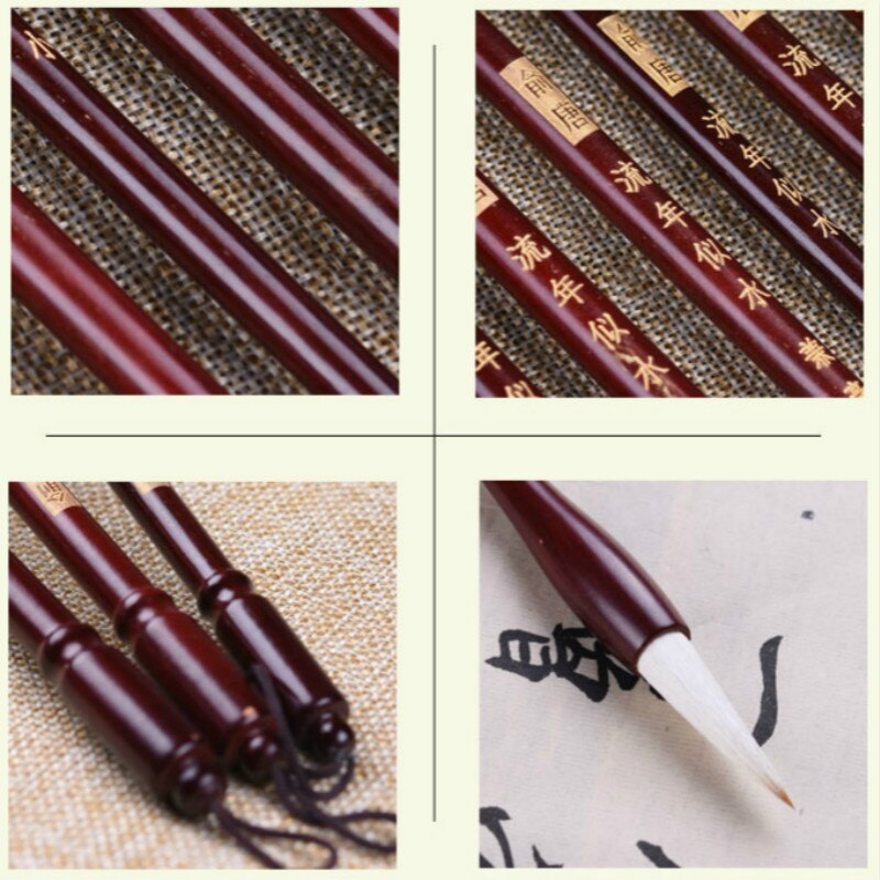 3pcs/set Brush Pen Caligrafia Chinese Huzhou Calligraphy Brush Pen Chinese Painting Writing Brush for Beginner Tinta China