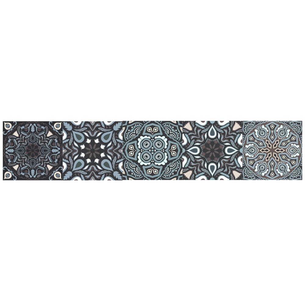 Retro Tiles Wall Stickers for Bathroom kitchen Tile Stickers Decor Adhesive Waterproof PVC Wall Stickers Kitchen Waist Line: L