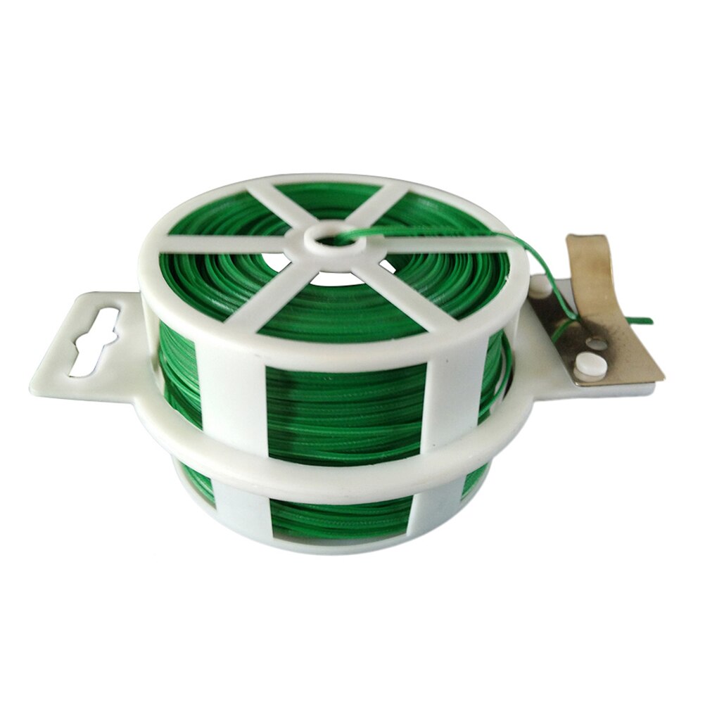 100 M Tuin Twist Tie Wire Cable Reel Met Cutter Tuinieren Plant Bush Bloem