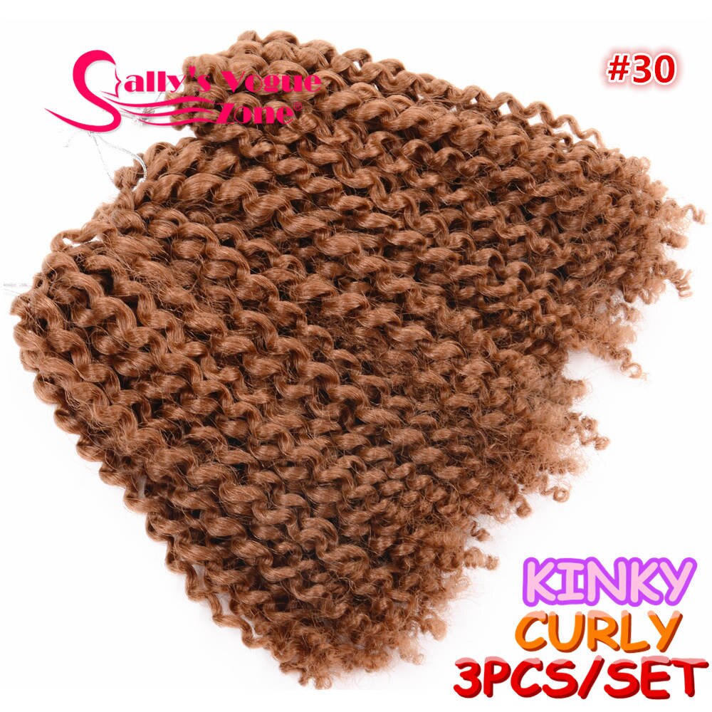 3pcs/set 8Inch Sallyhair Synthetic Marley Braids Crochet Braid Hair Ombre Black Dark Brown Jumbo Braiding Hair Extensions: #30 / 1Pcs/Lot
