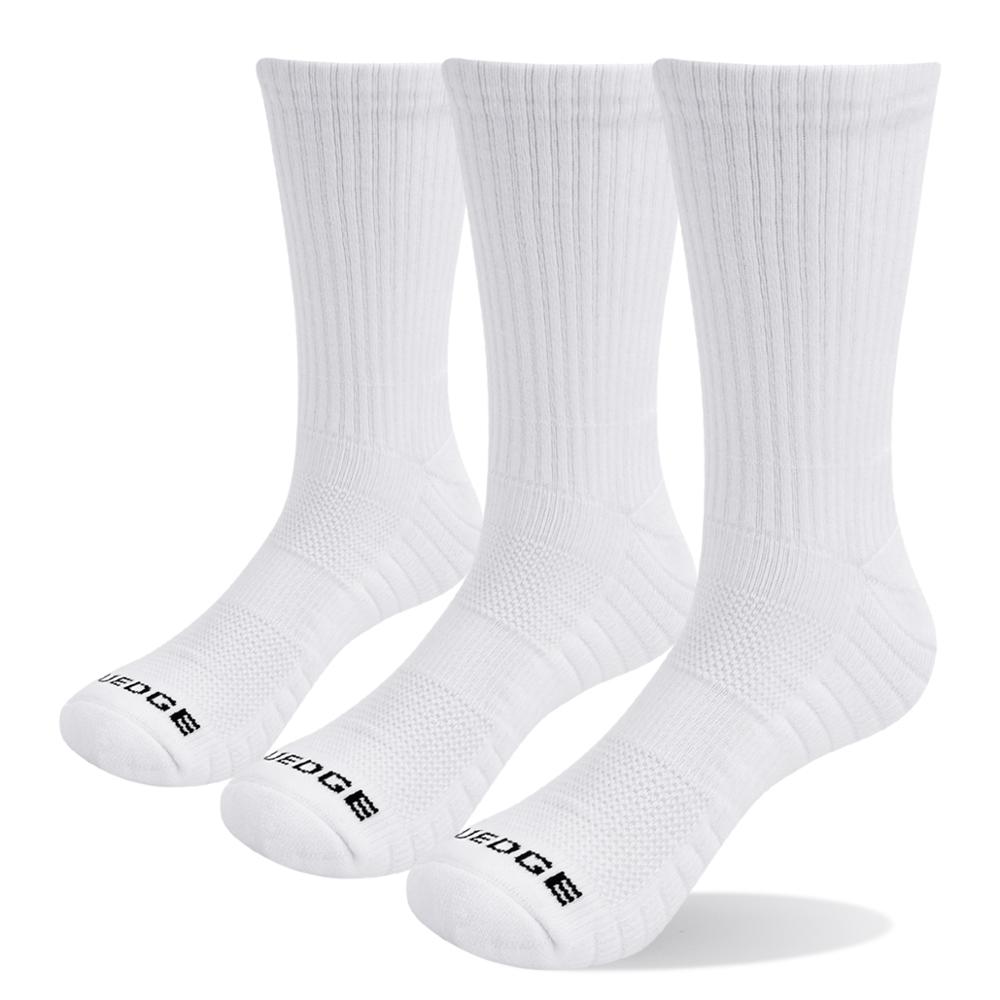 YUEDGE 3 pairs of socks men's black socks white socks formal cotton socks brand breathable work casual socks: 1901W / L(Men 6.5-9.5 US)