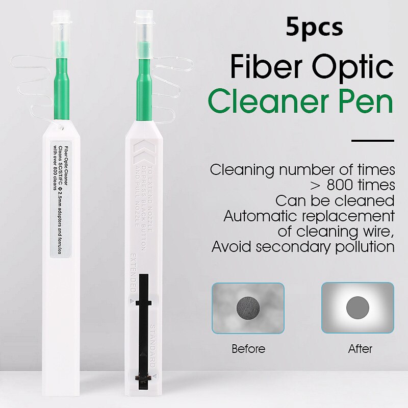 FTTH Optische Faser Stift Werkzeug 2,5mm LC Mu 1,25mm LC SC FC ST Stecker Optik Clever Reiniger: 5Stck 2.5mm